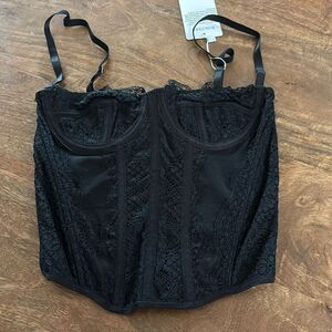 BAILYDEL black lace corset top size extra small